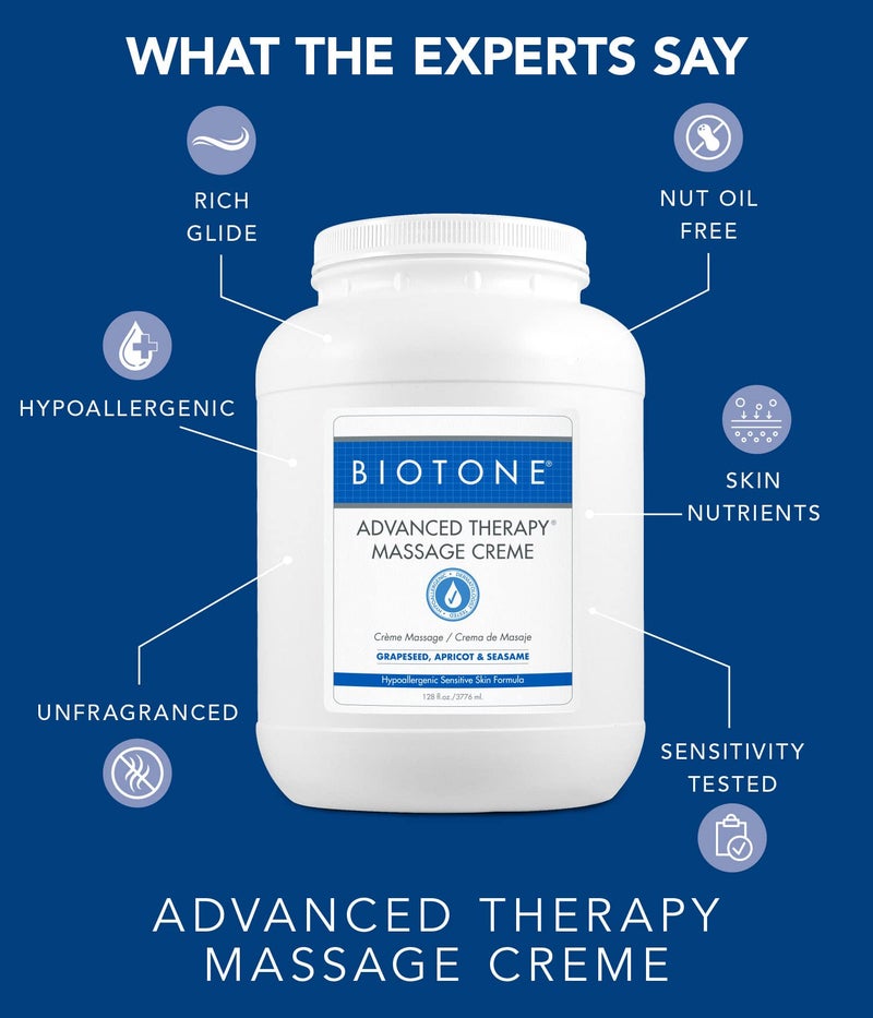 BIOTONE Advanced Therapy Massage Creme, Hypoallergenic and Fragrance-Free, Ideal Glide and Workability, Less Reapplications, Non-Greasy Finish - Image 5